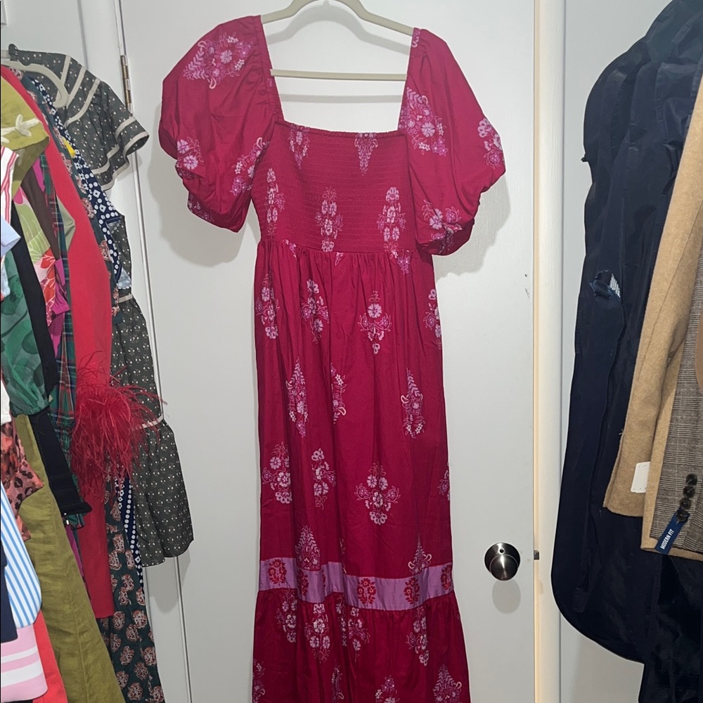 Sugarlips Red and Pink Floral Maxi Dress